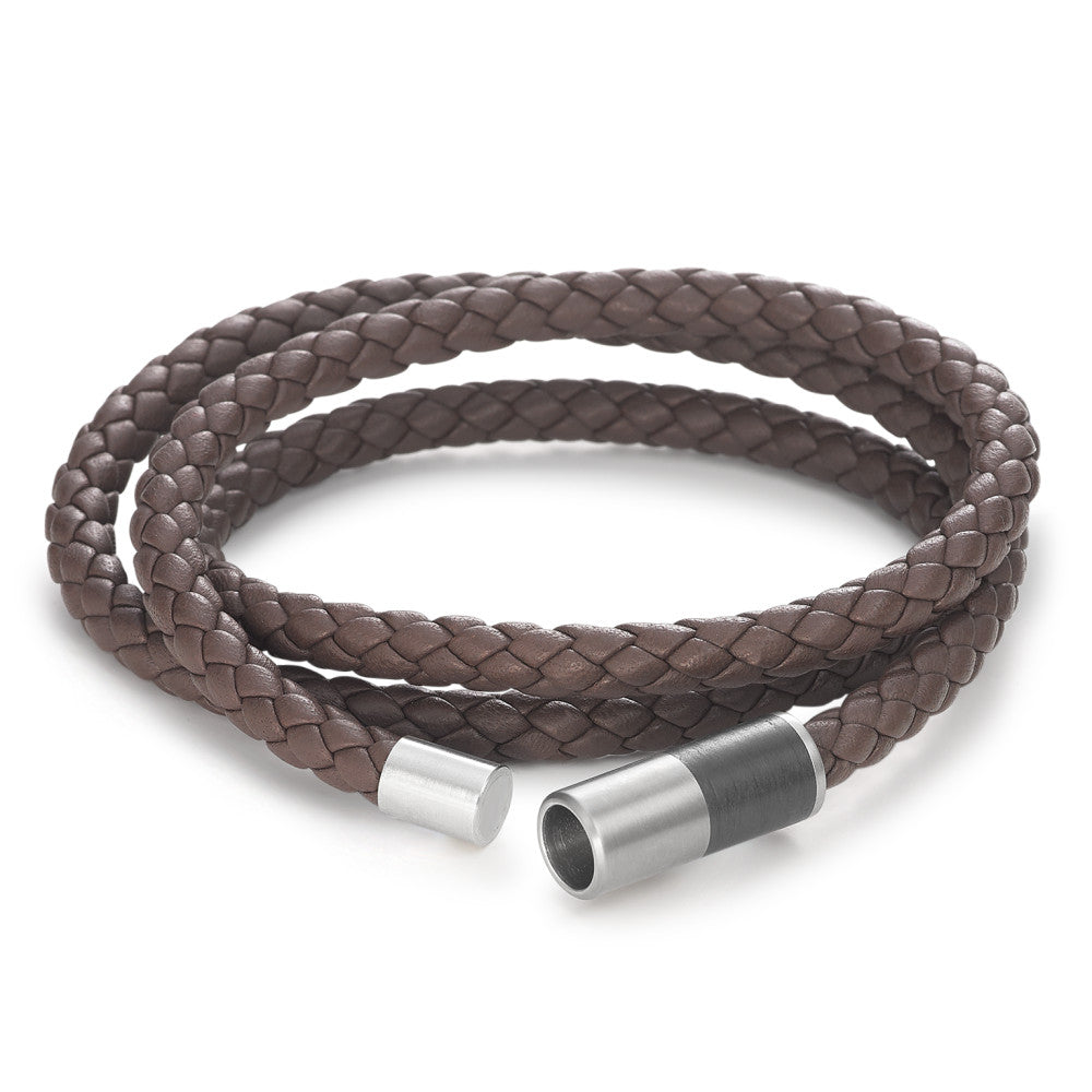 Bracciale Pelle, Titanio, Carbonio 21 cm Ø6 mm