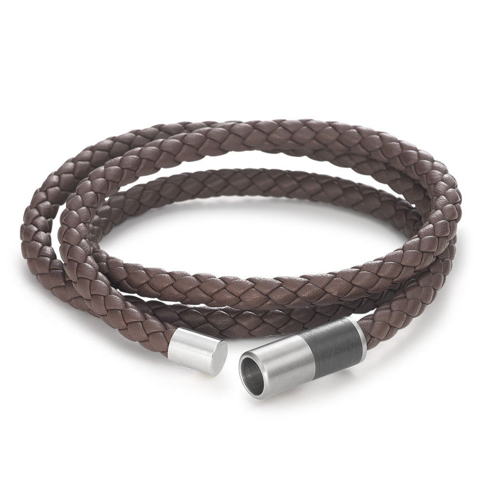 Bracciale Pelle, Titanio, Carbonio 23 cm Ø6 mm