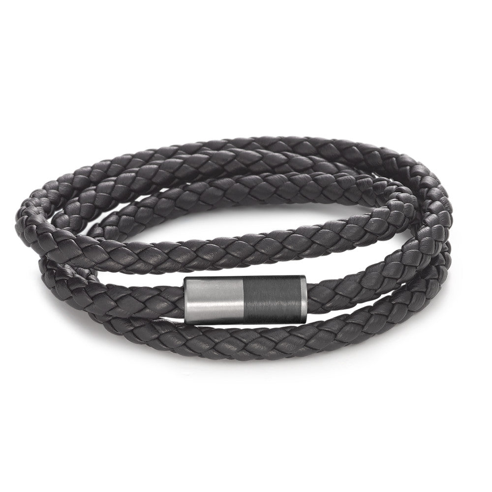 Bracciale Pelle, Titanio, Carbonio 23 cm Ø6 mm