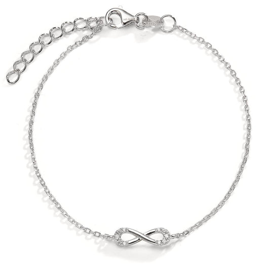 Bracciale Argento Zirconia rodiato Infinito 16-19 cm