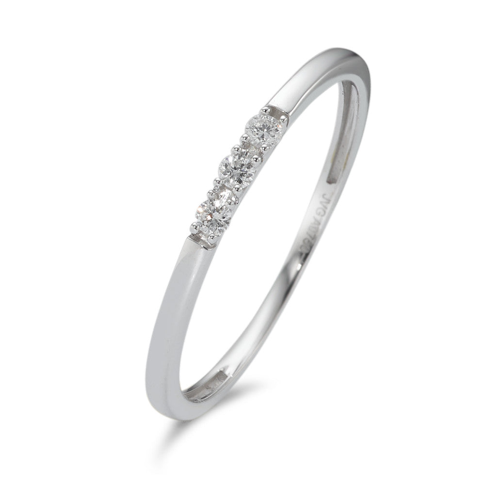 Anelli di memoria Oro bianco 750/18 carati Diamante 0.05 ct, 3 pietra, w-si