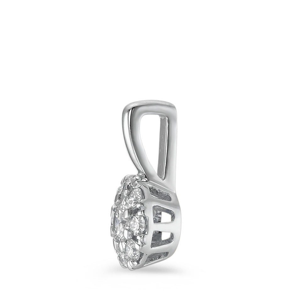 Ciondolo Oro bianco 750/18 carati Diamante 0.20 ct, 9 pietra, w-si Ø6.5 mm