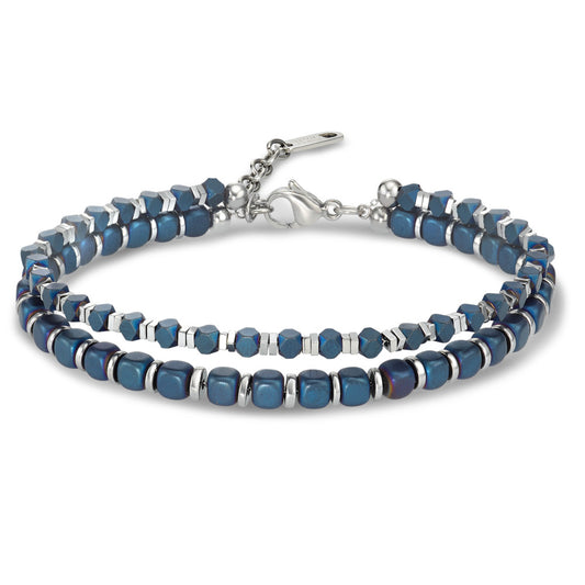 Bracciale Acciaio inossidabile Ematite blu rivestimento IP 19-22 cm