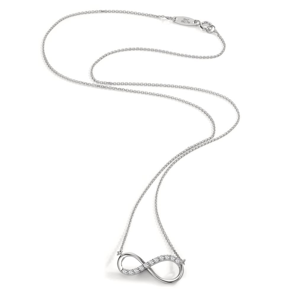 Collana Oro bianco 750/18 carati Zirconia 11 pietra Infinito 42 cm