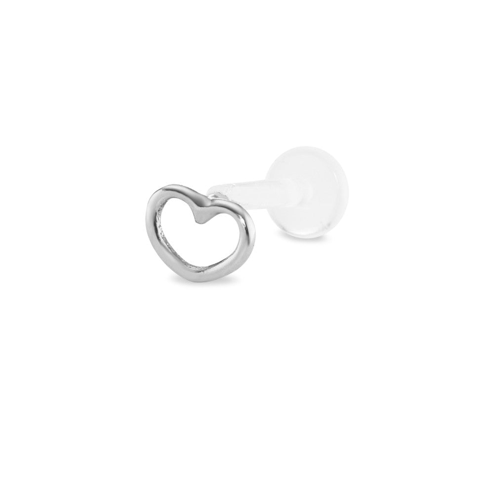 Piercing Oro bianco 750/18 carati Cuore Ø5 mm