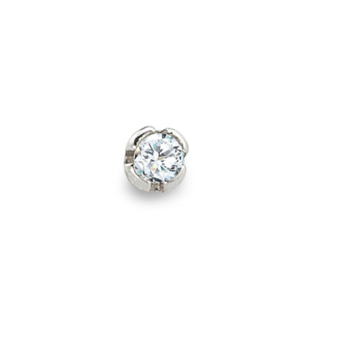 Borchia al naso Oro bianco 750/18 carati Diamante bianco, 0.01 ct, w-si Ø1.8 mm