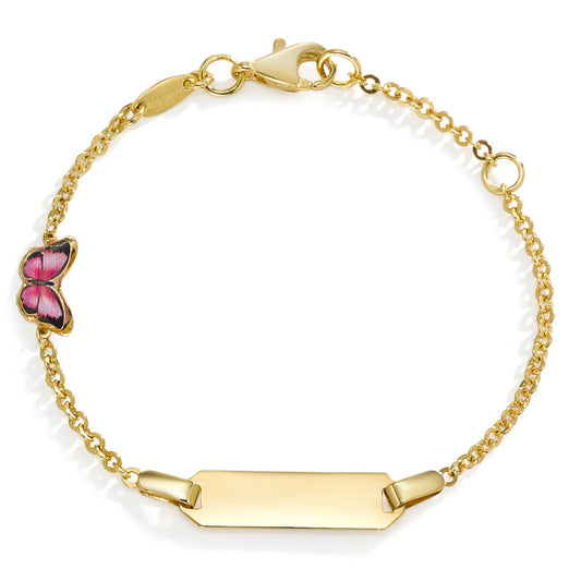 Bracciale con incisione Oro giallo 375/9K Farfalla 12-14 cm