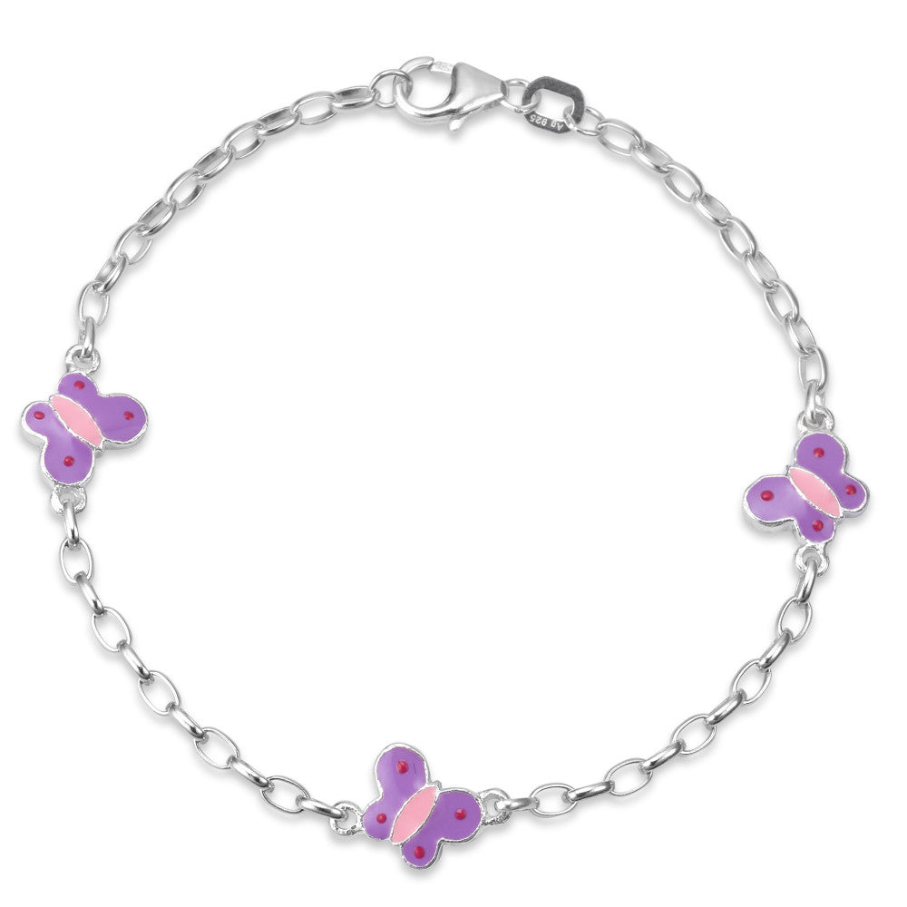 Bracciale Argento smaltato Farfalla 16 cm Ø7 mm