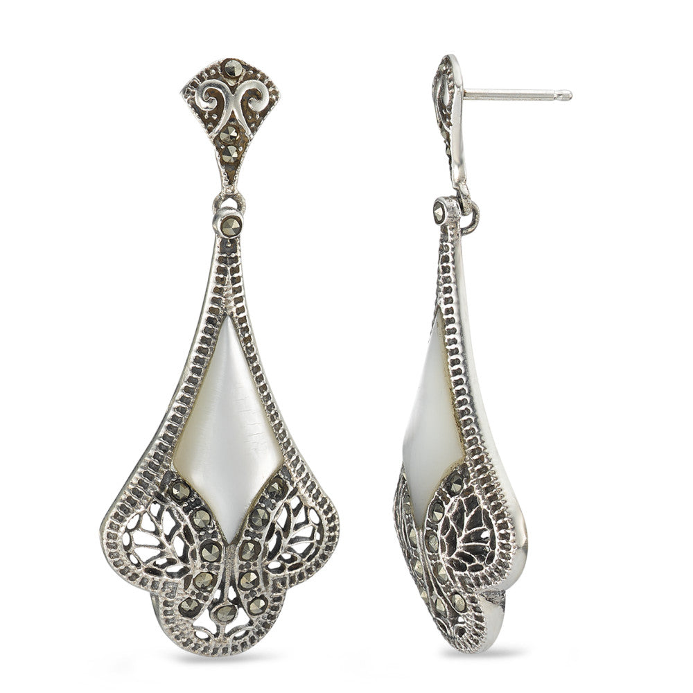 Orecchini Argento Marcasite patinato