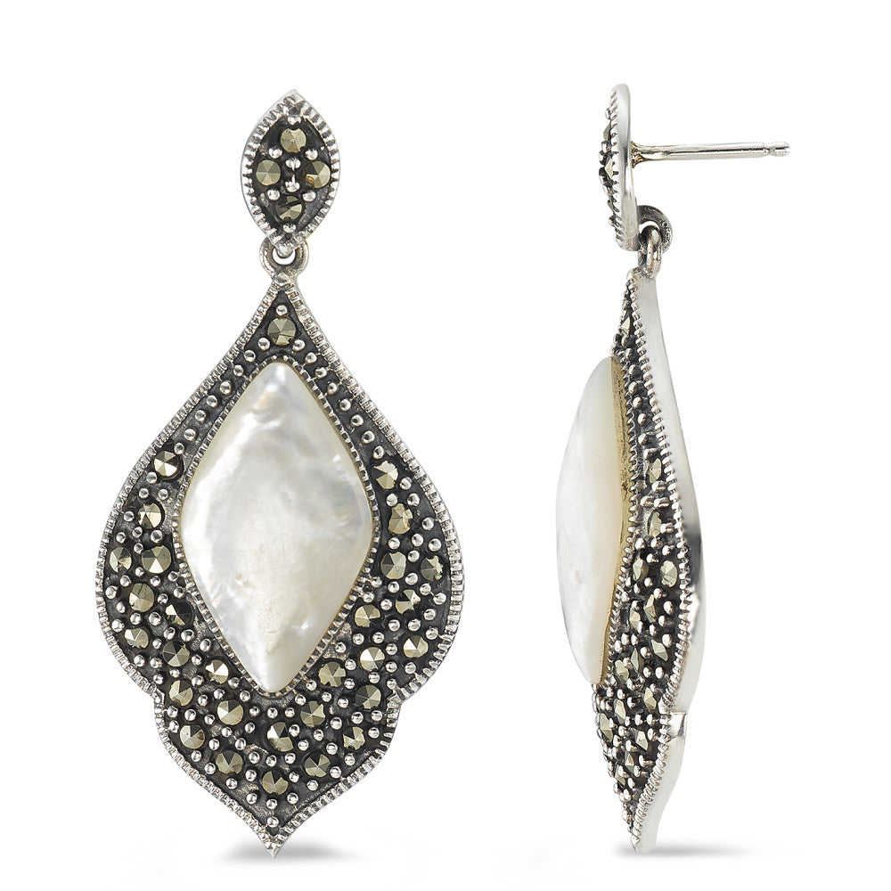 Orecchini Argento Marcasite patinato