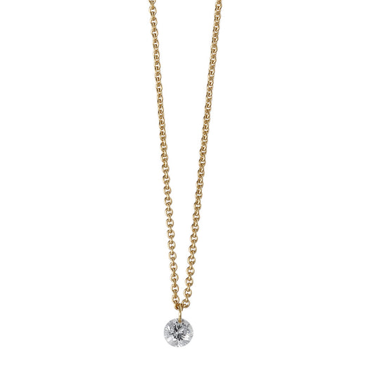 Collana Oro giallo 750/18 carati Diamante 0.06 ct 42 cm