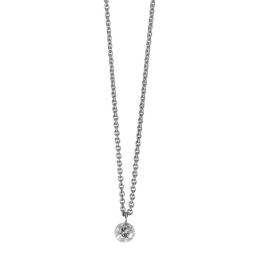 Collana Oro bianco 750/18 carati Diamante 0.06 ct 42 cm