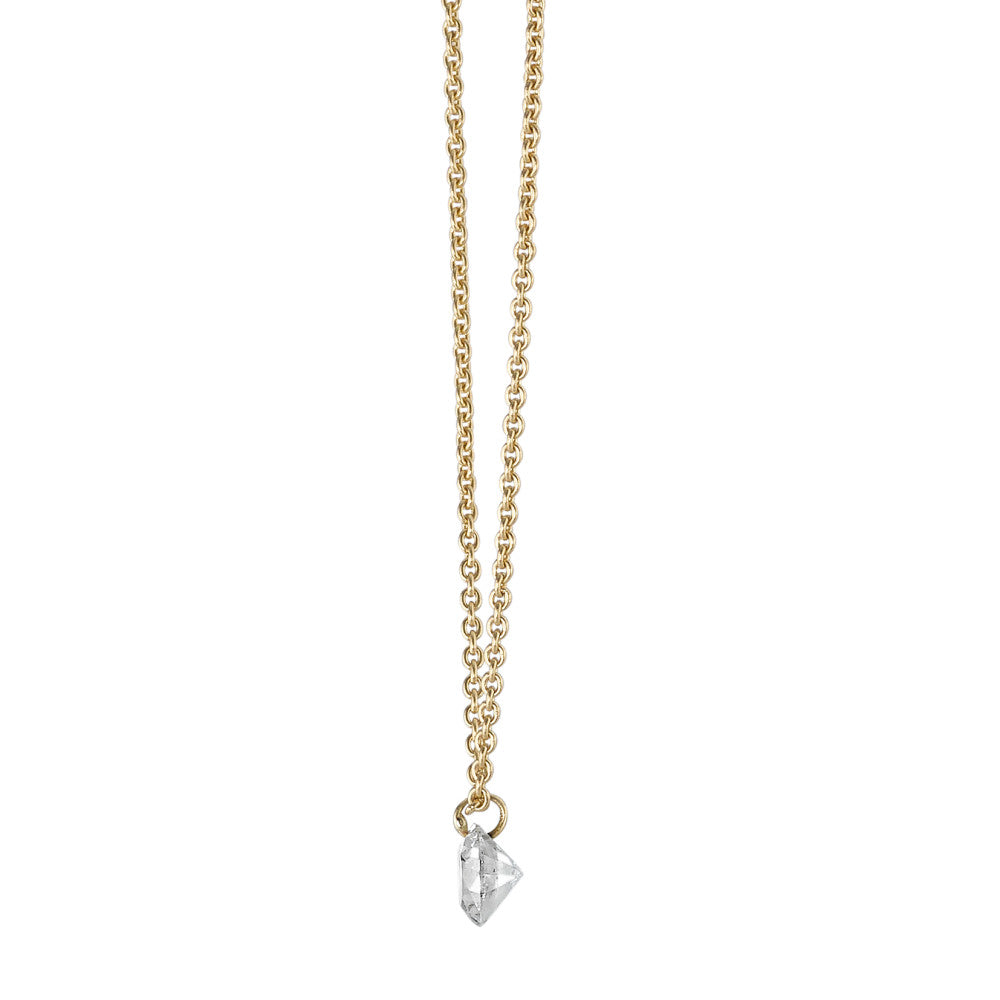 Collana Oro giallo 750/18 carati Diamante 0.10 ct 42 cm