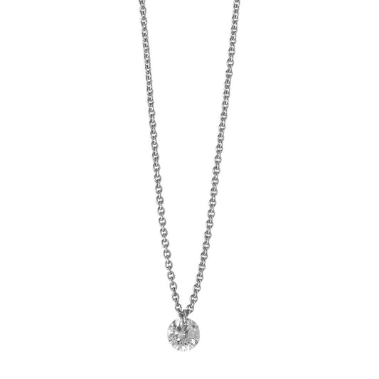 Collana Oro bianco 750/18 carati Diamante 0.10 ct 42 cm