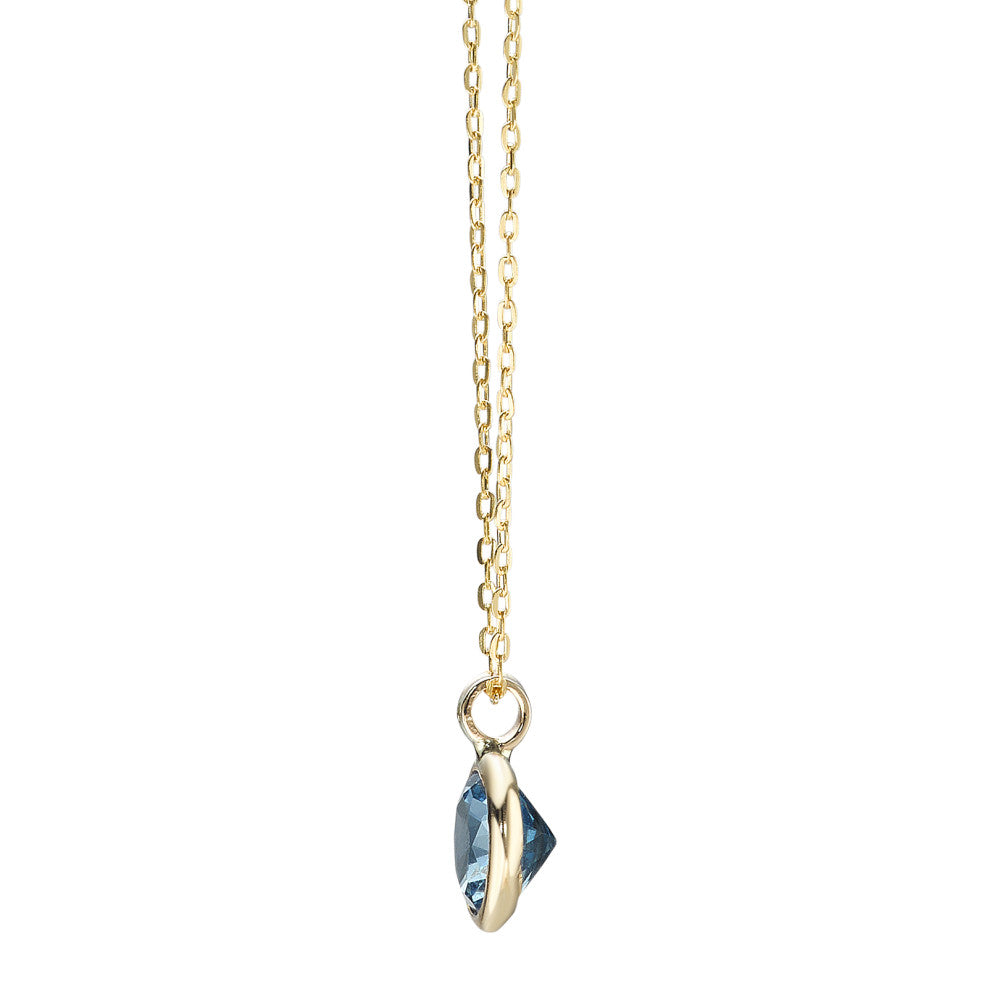 Collana Oro giallo 585/14 kt Zirconia blu 40-42 cm