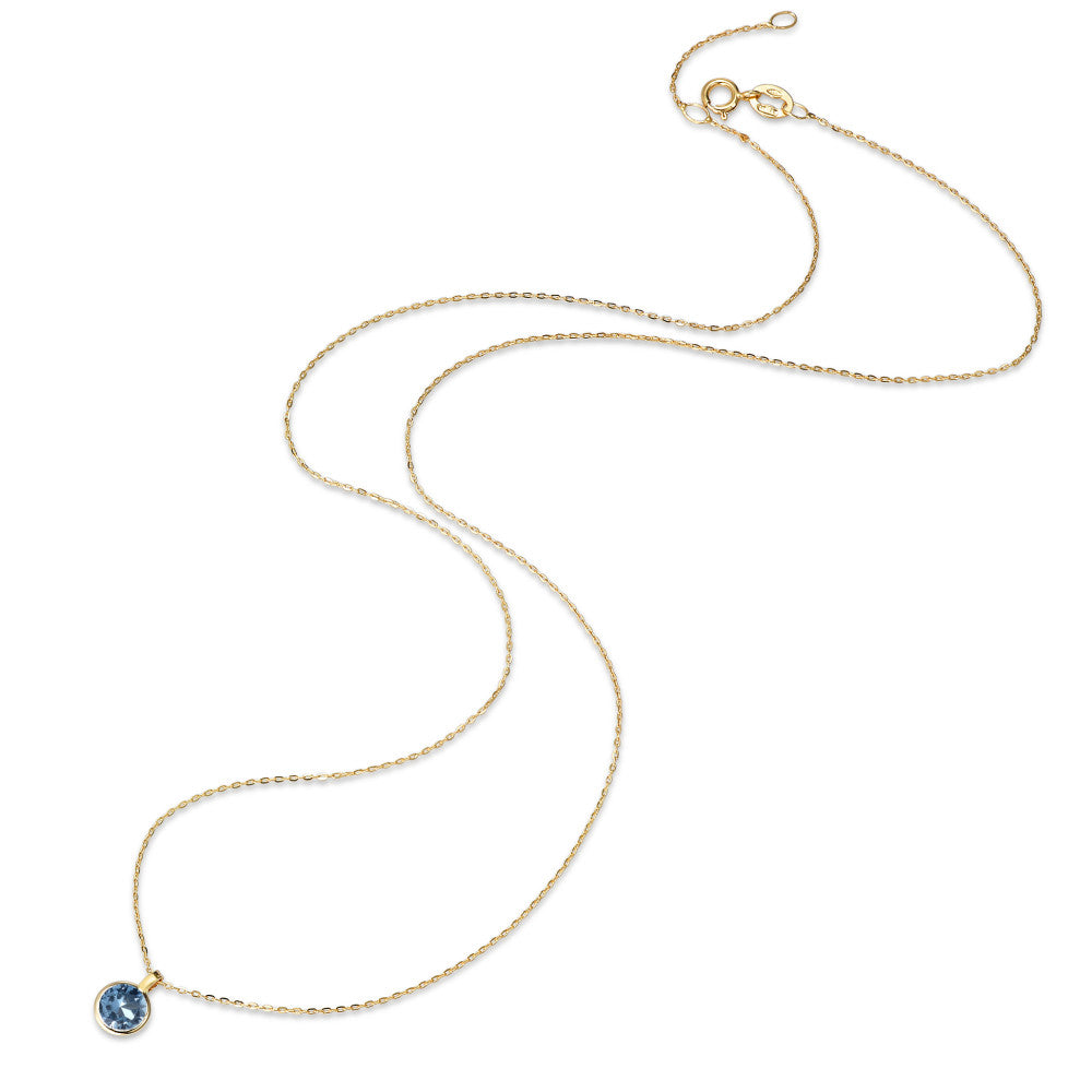 Collana Oro giallo 585/14 kt Zirconia blu 40-42 cm