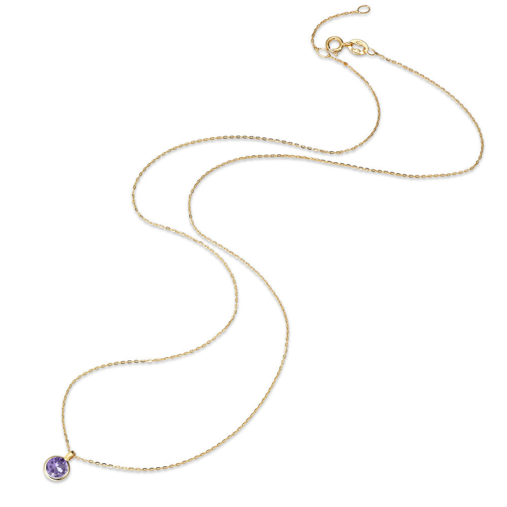 Collana Oro giallo 585/14 kt Zirconia Viola 40-42 cm