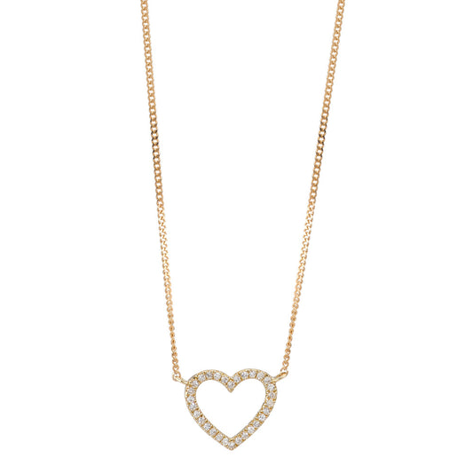 Collana Oro giallo 585/14 kt Diamante 0.05 ct, w-si Cuore 42 cm