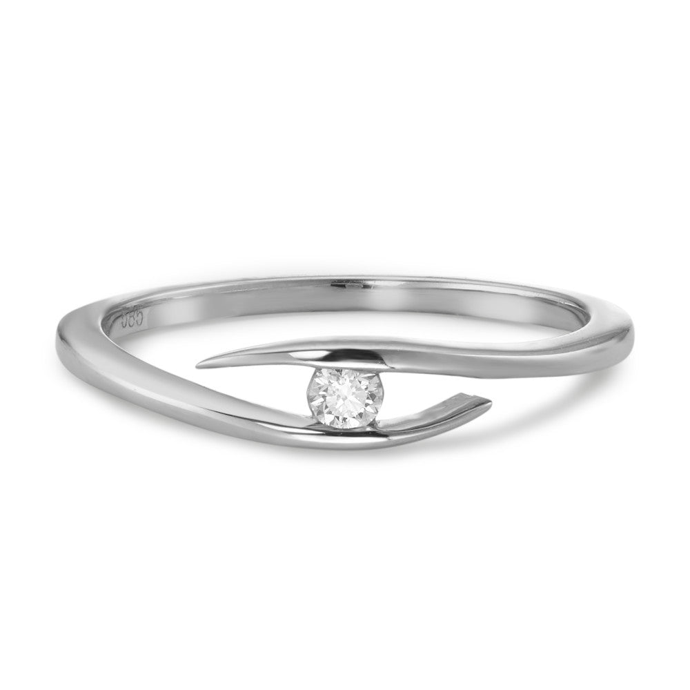 Anello Oro bianco 585/14 kt Diamante 0.05 ct, w-si