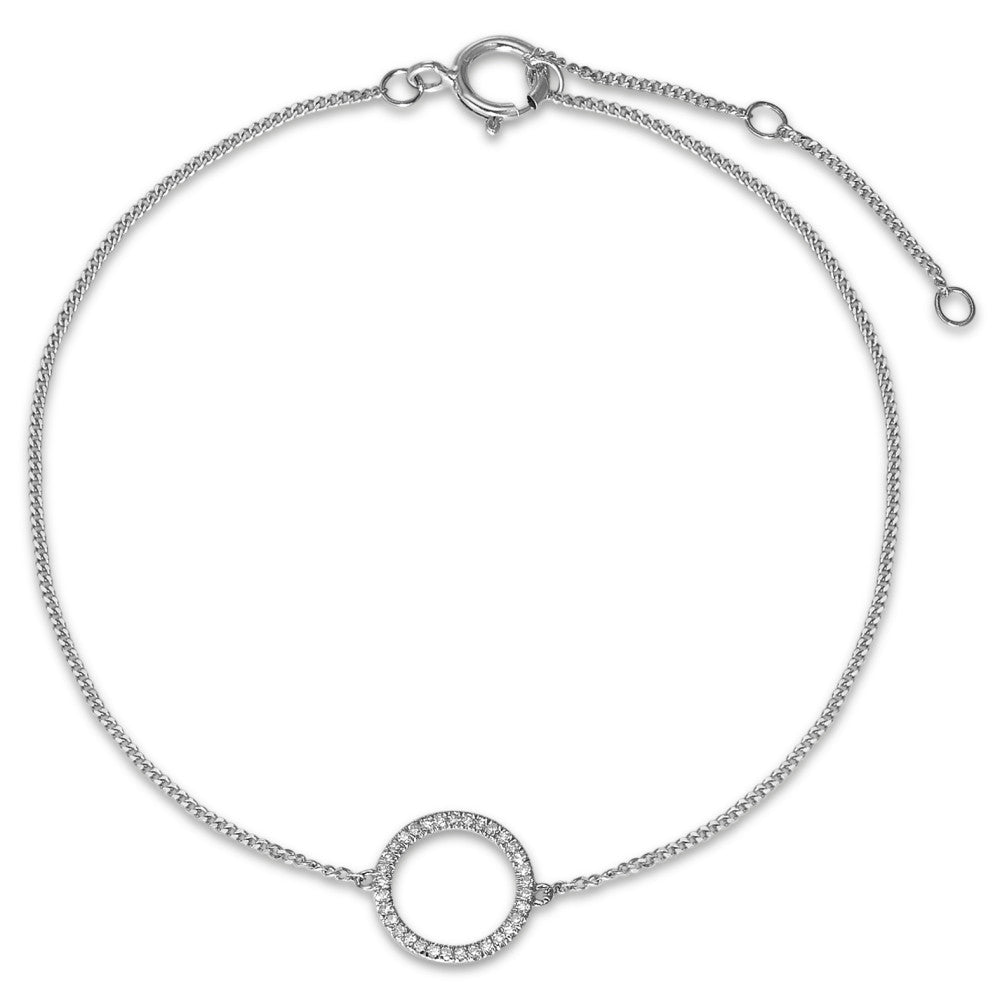 Bracciale Oro bianco 585/14 kt Diamante 0.05 ct, w-si 15-18 cm