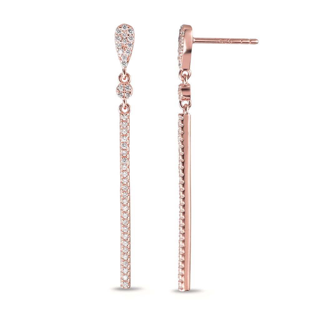 Orecchini Argento Zirconia rosa dorato