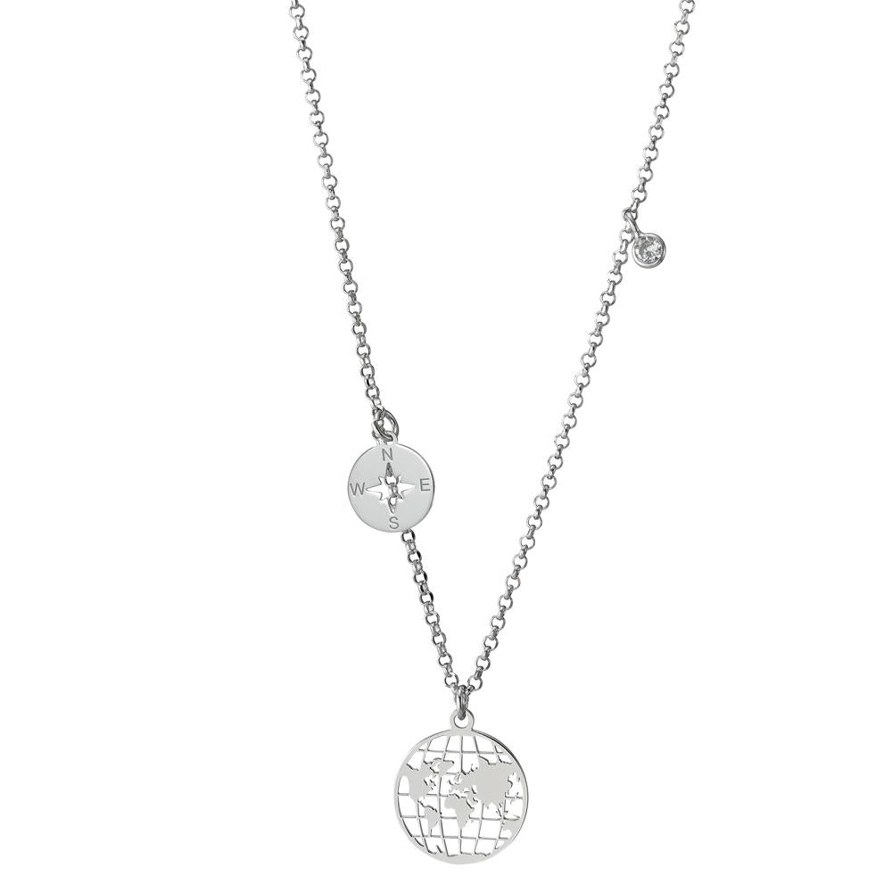 Collana Argento Zirconia rodiato Globo 40-44 cm