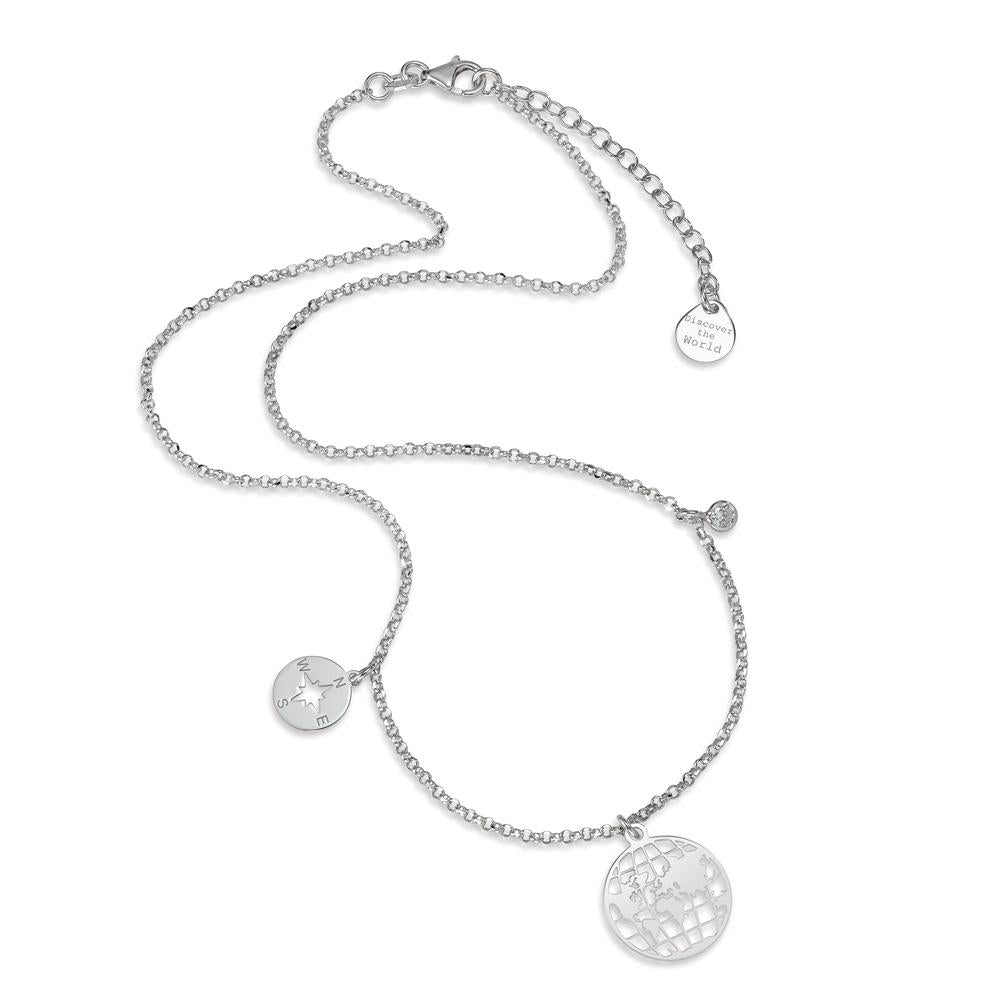 Collana Argento Zirconia rodiato Globo 40-44 cm