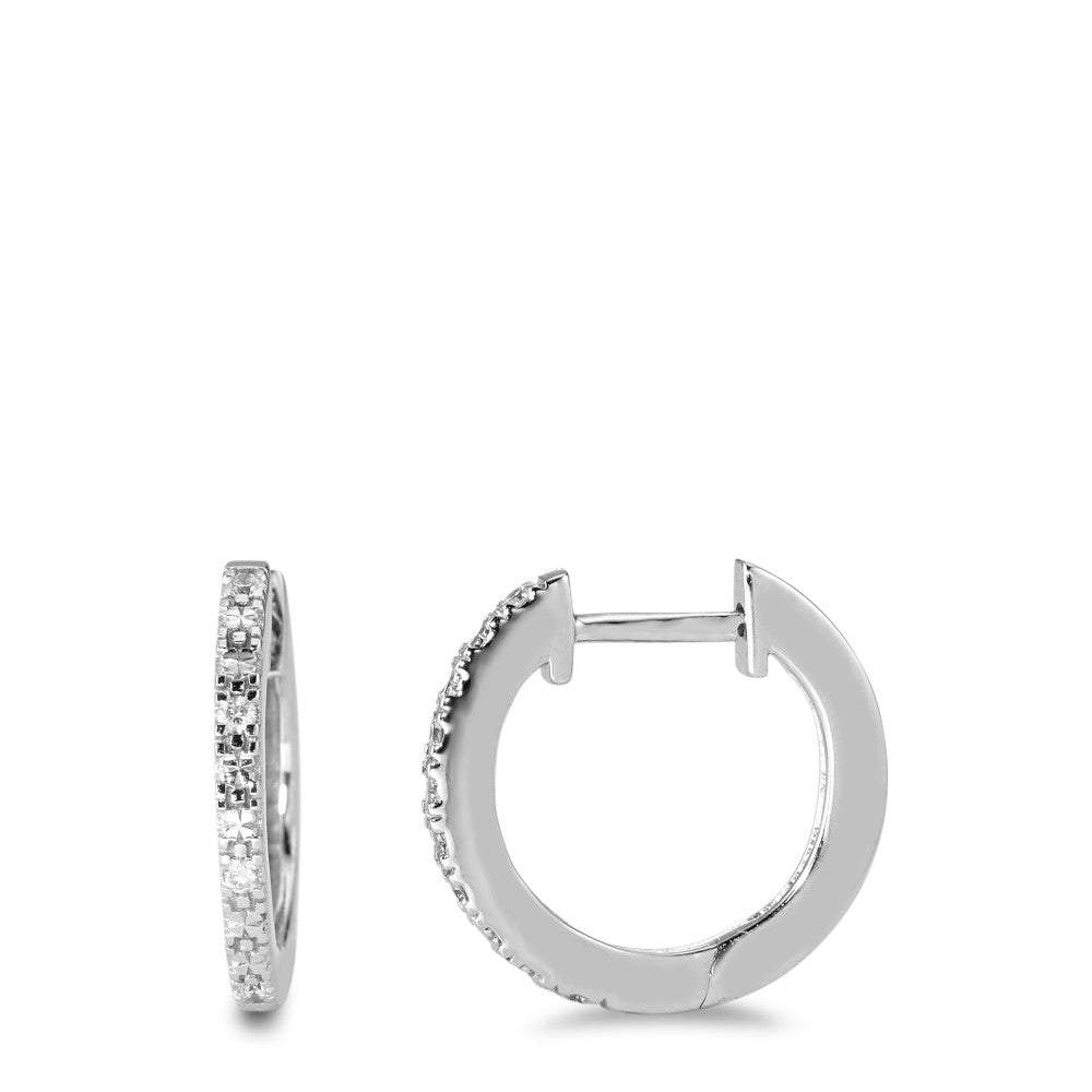 Orecchini circolari Oro bianco 585/14 kt Diamante 0.06 ct, 8 pietra, w-si