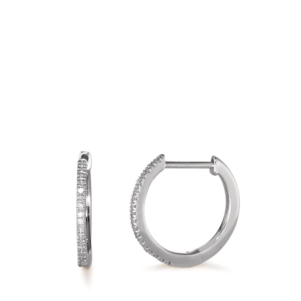 Orecchini circolari Oro bianco 585/14 kt Diamante 0.06 ct, tw-si