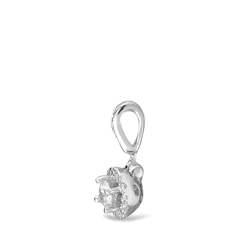 Ciondolo Oro bianco 750/18 carati Diamante 0.16 ct, w-si Ø5.5 mm