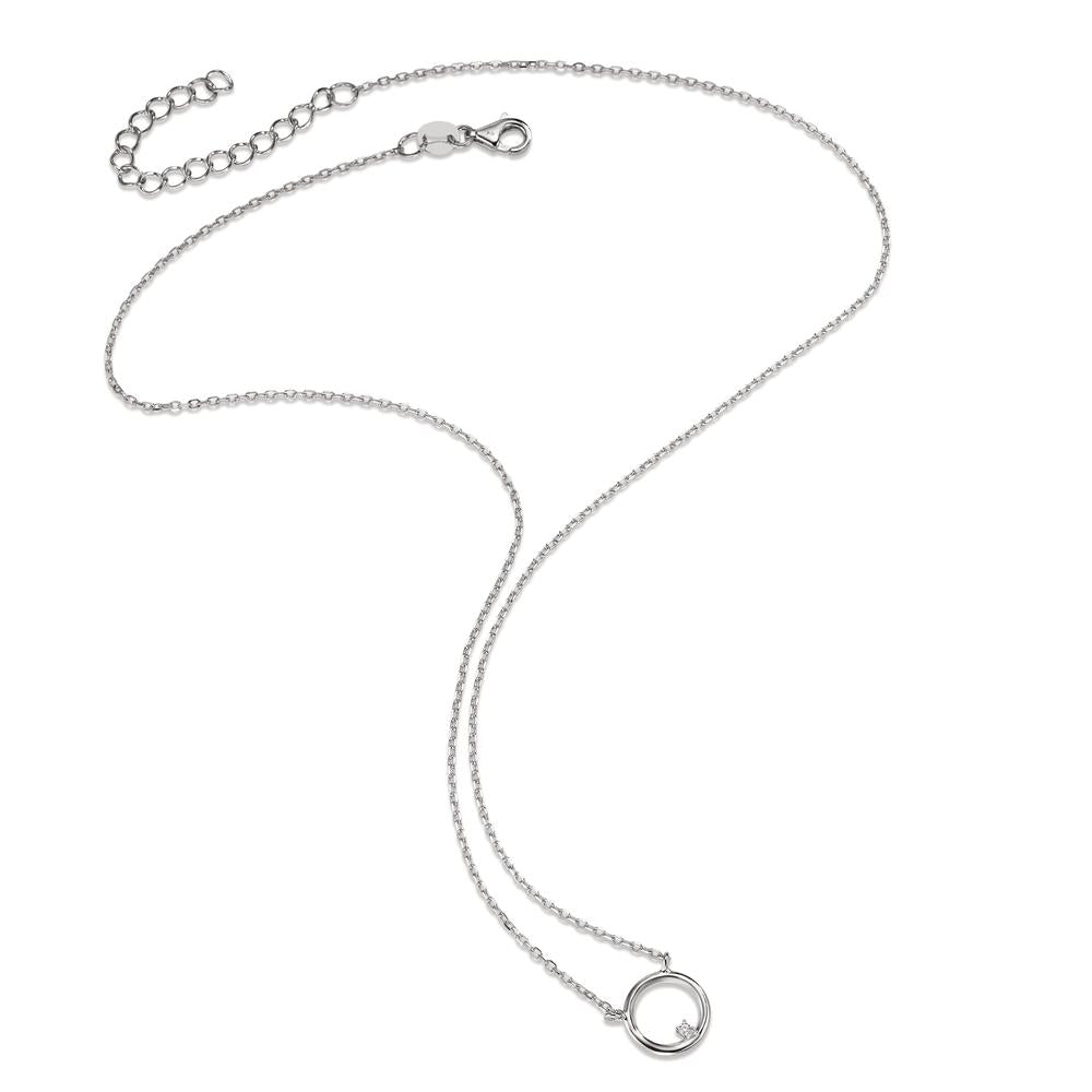 Collana Argento Zirconia rodiato 40-45 cm