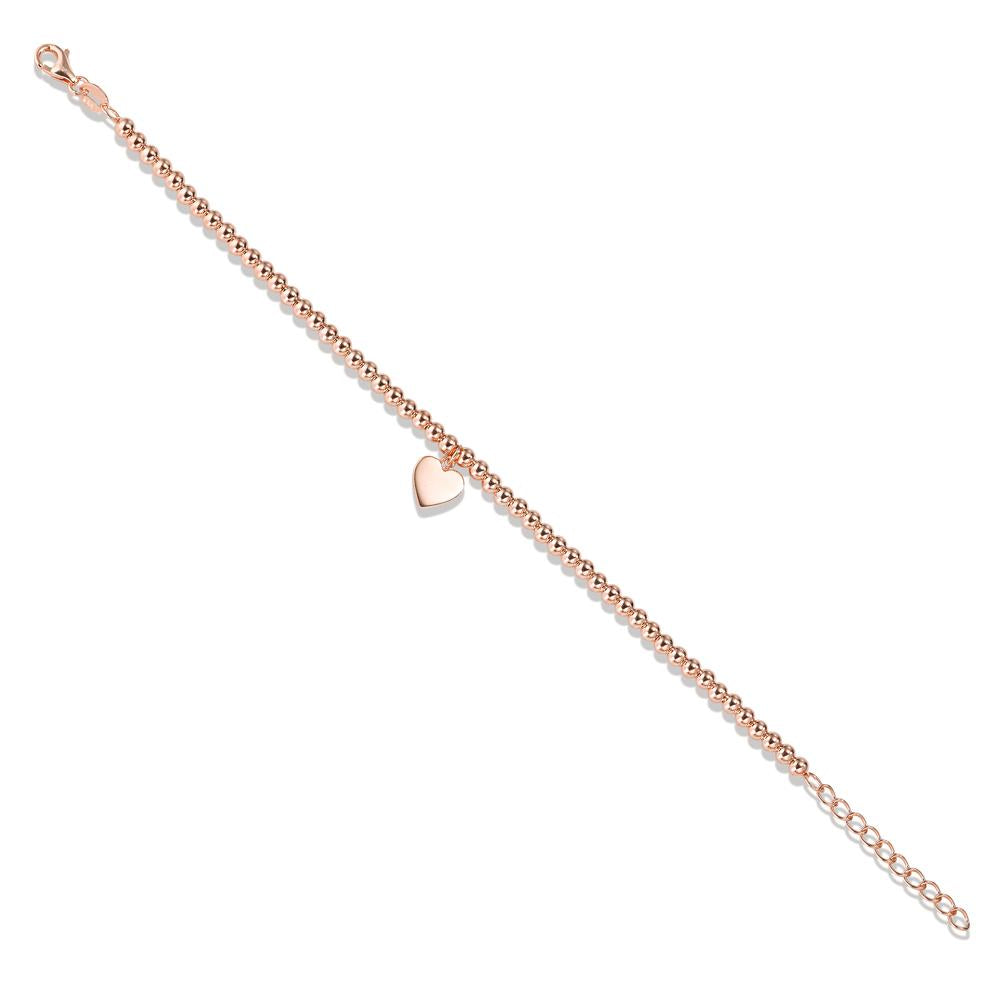 Bracciale Argento rosa dorato Cuore 16-18.5 cm