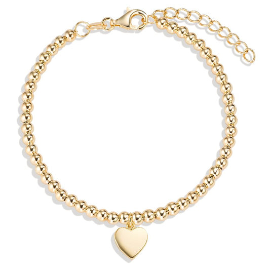 Bracciale Argento giallo dorato Cuore 16-18.5 cm