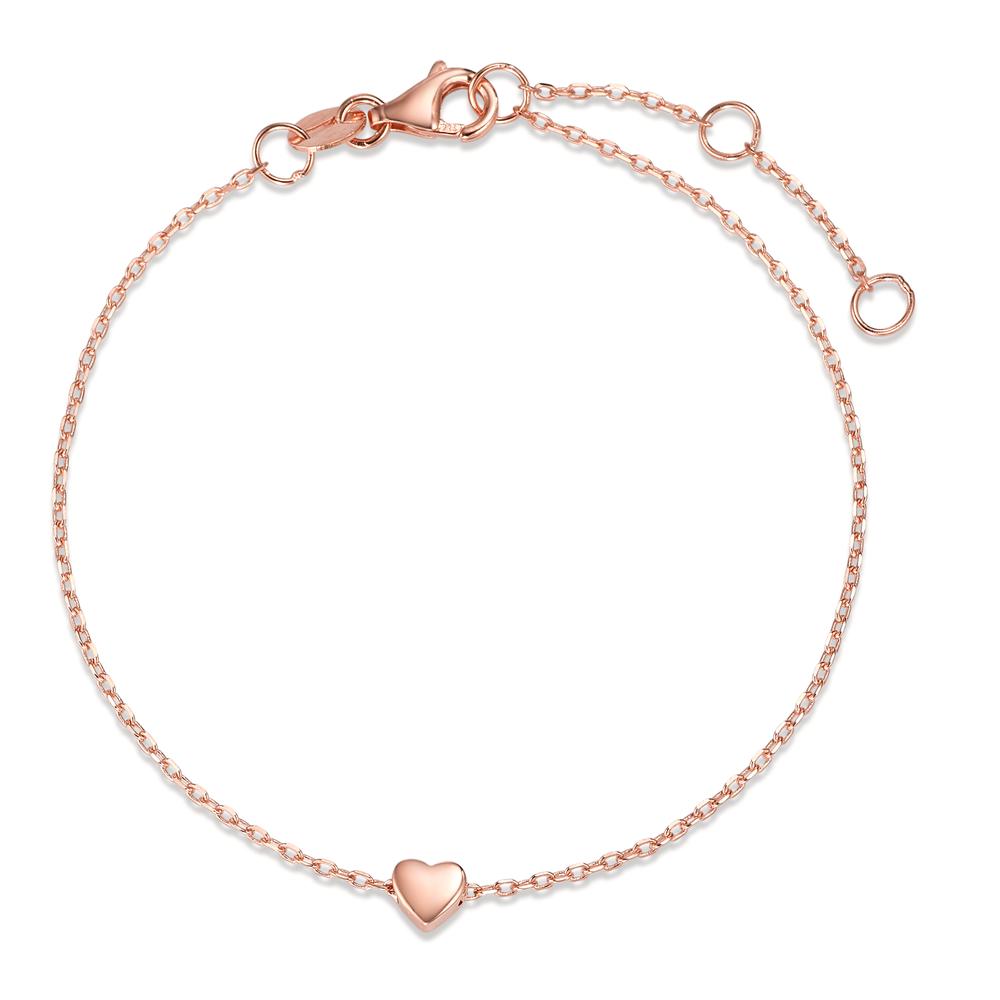 Bracciale Argento rosa dorato Cuore 16-19 cm