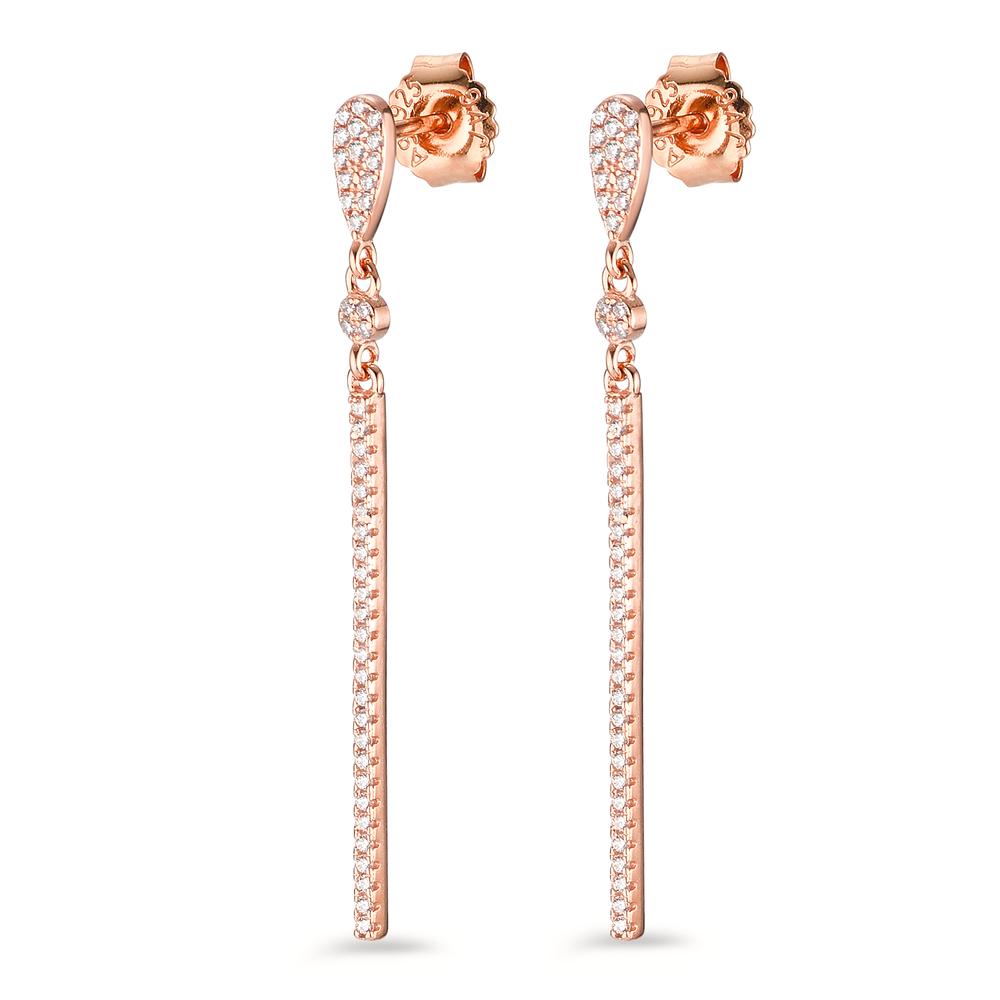 Orecchini Argento Zirconia rosa dorato