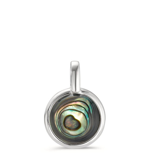 Ciondolo Argento Abalone rodiato Ø14 mm