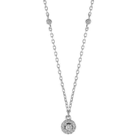 Collana Argento Zirconia rodiato 40-45 cm