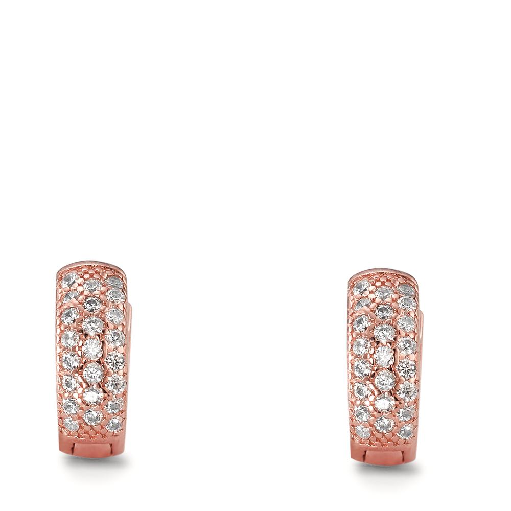 Orecchini circolari Argento Zirconia rosa dorato