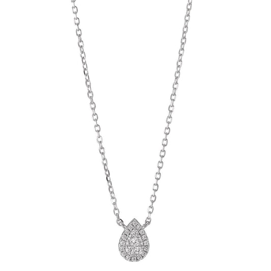 Collana Argento Zirconia rodiato 39-44 cm