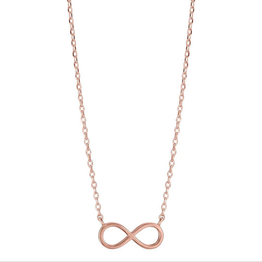 Collana Argento rosa dorato Infinito 39-44 cm