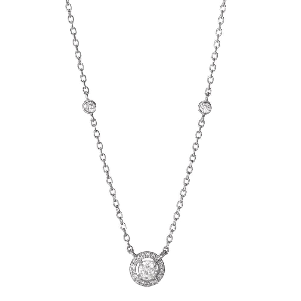 Collana Argento Zirconia rodiato 39-44 cm