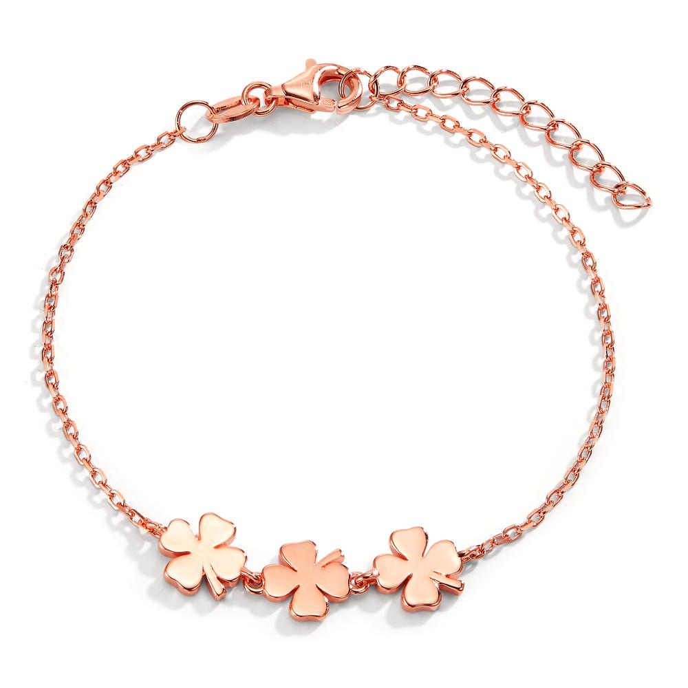 Bracciale Argento rosa dorato Trifoglio 16-19 cm