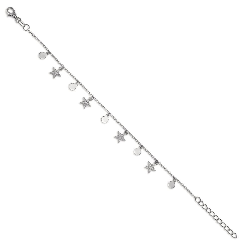 Bracciale Argento Zirconia rodiato Stella 16-19 cm