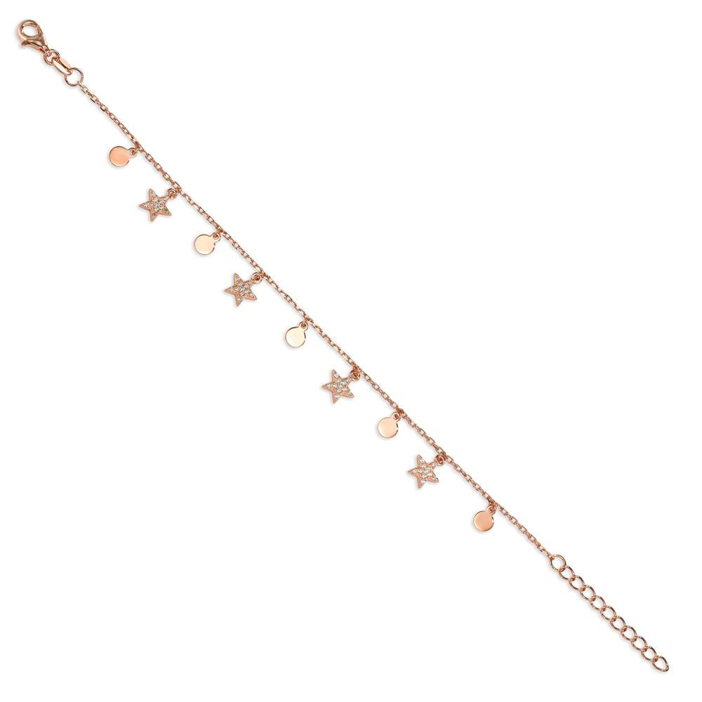 Bracciale Argento Zirconia rosa dorato Stella 16-19 cm