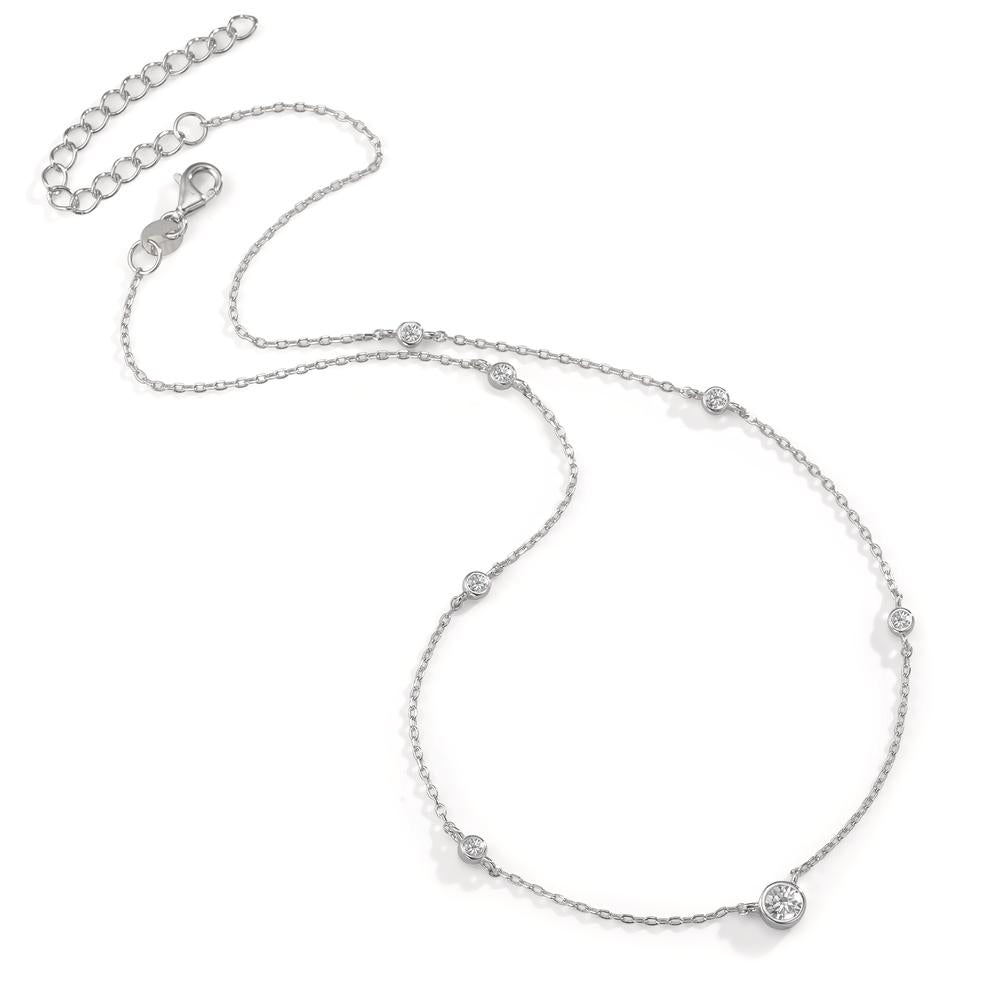 Collana Argento Zirconia 7 pietra rodiato 35-40 cm