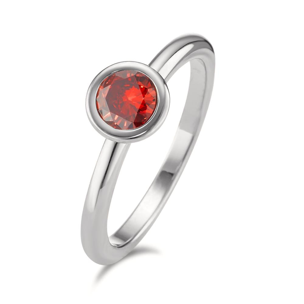 Anello Acciaio inossidabile Zirconia rosso Ø7 mm