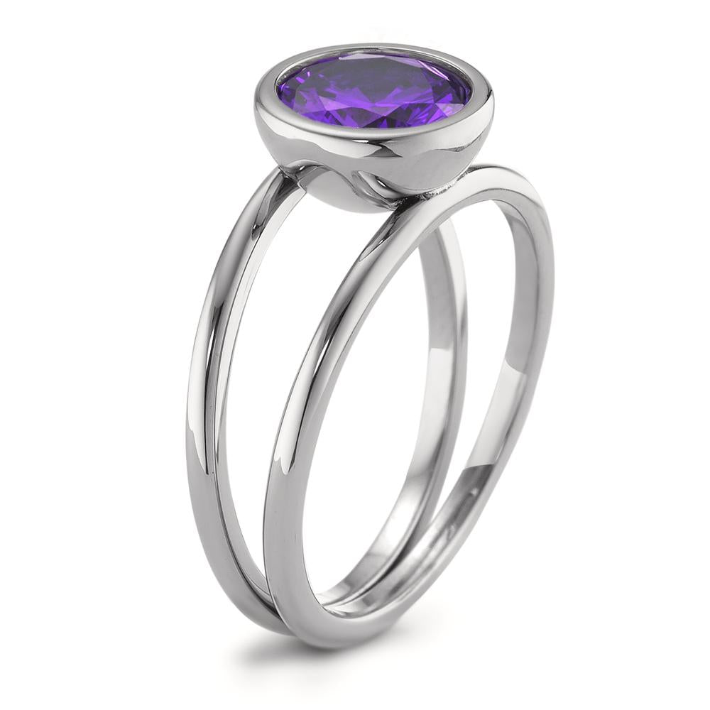 Anello Acciaio inossidabile Zirconia Viola Ø9.5 mm