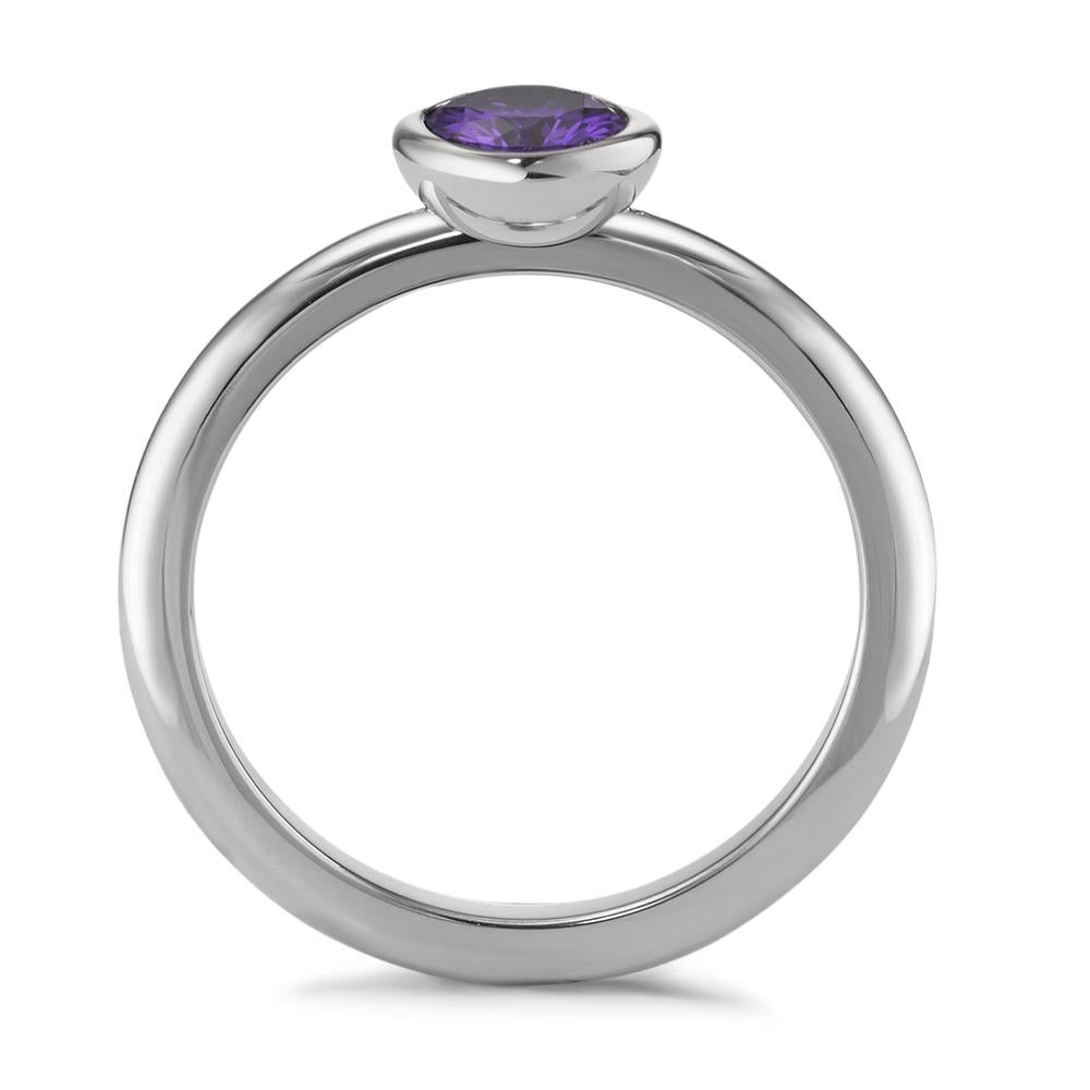 Anello Acciaio inossidabile Zirconia Viola Ø7 mm