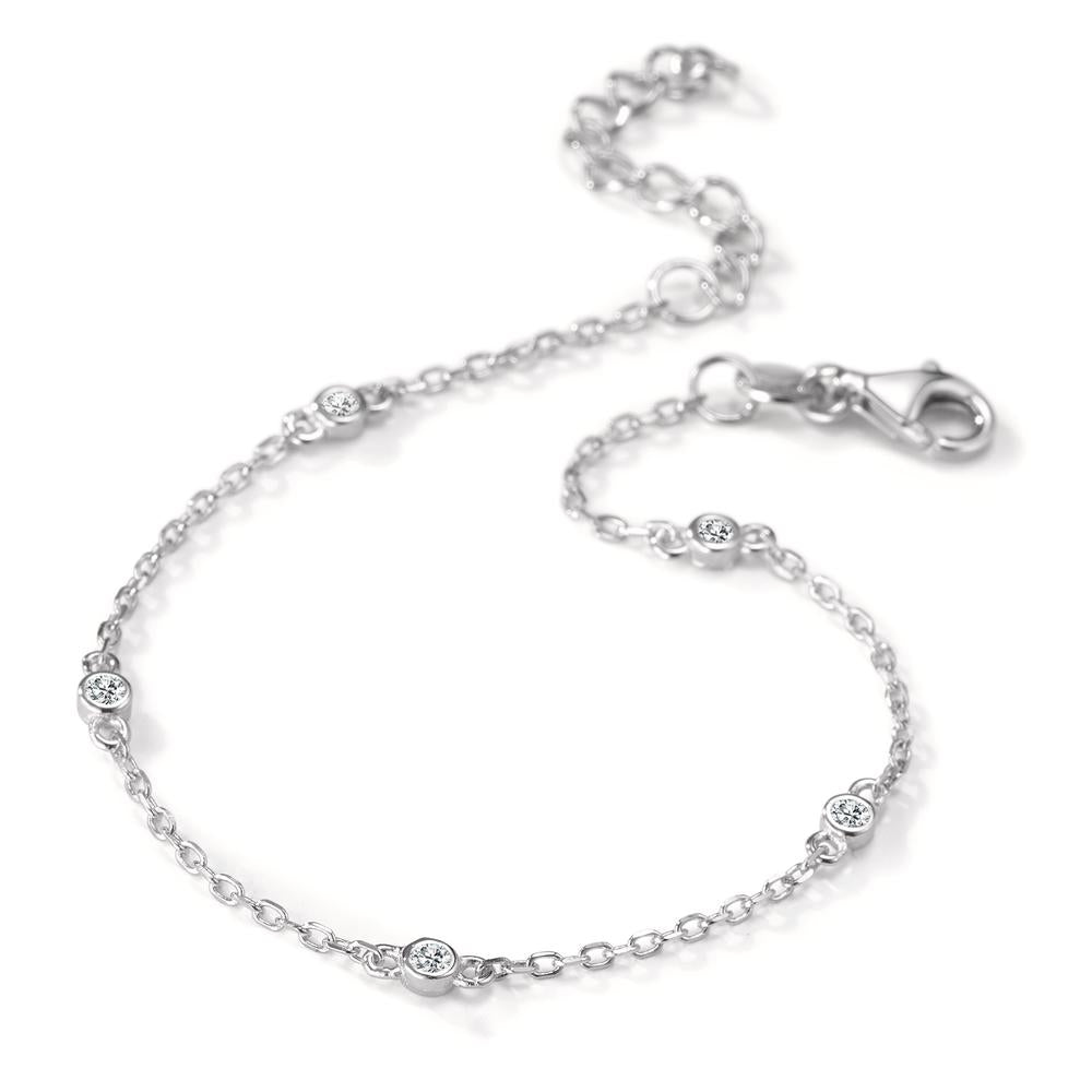 Bracciale Argento Zirconia 5 pietra rodiato 16-19 cm