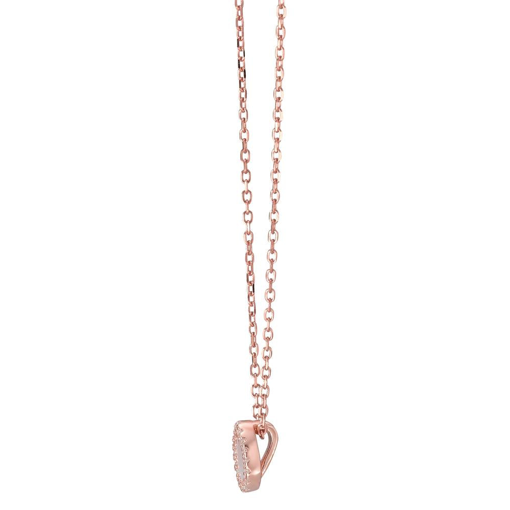 Collana Argento Zirconia rosa dorato Madreperla 40-45 cm